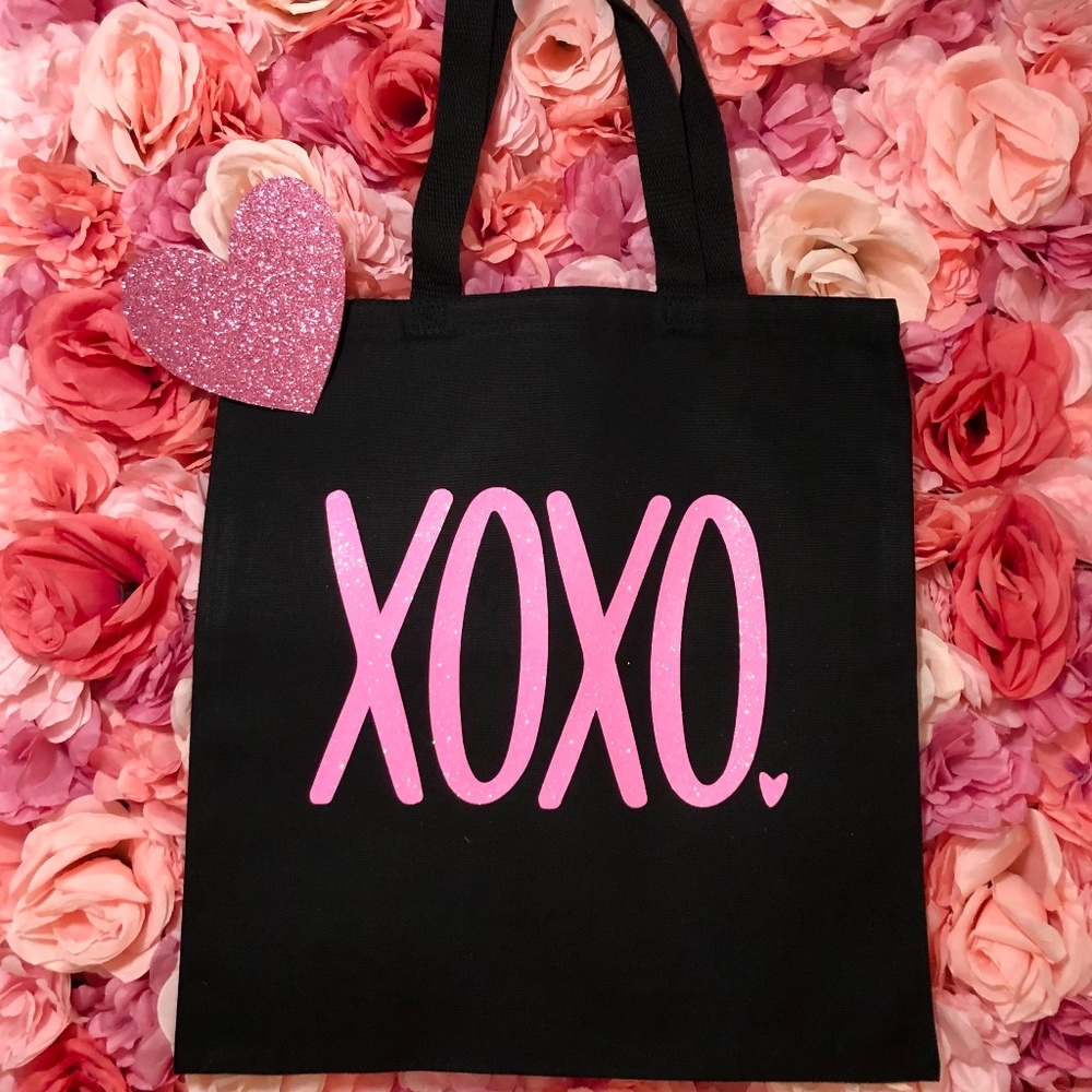 XOXO Valentine's Day Tote Bag Glitter